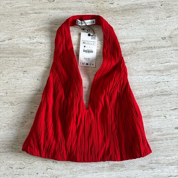 **SOLD** Zara red halter top - Picture 1 of 3